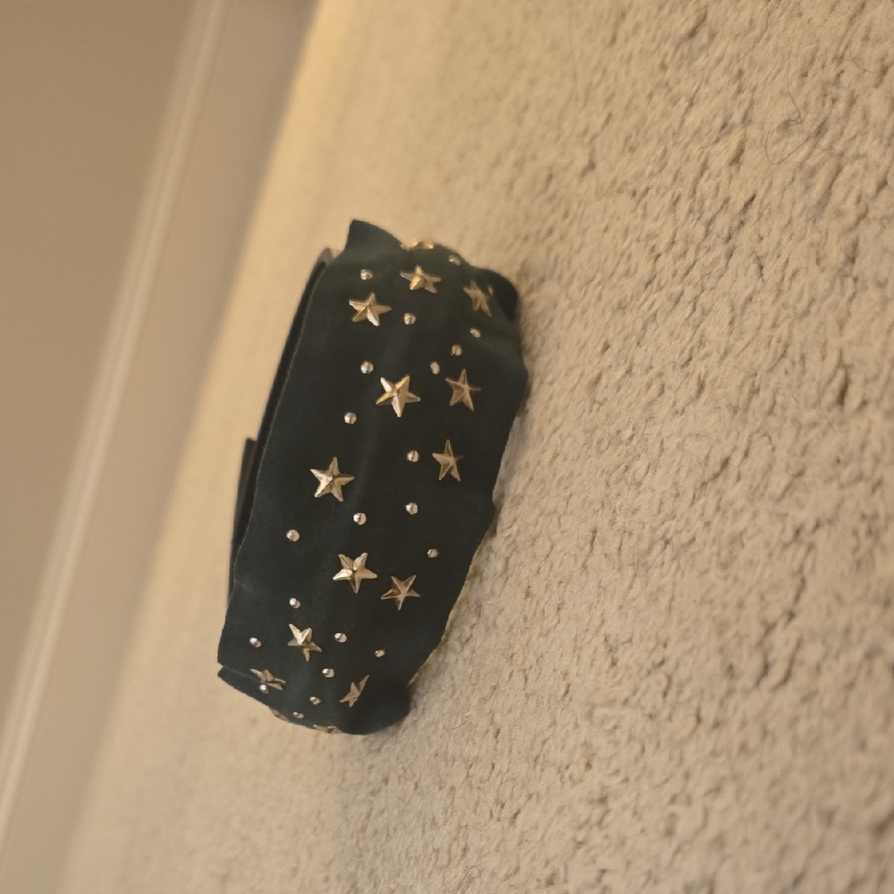Black Headband with Gold Stars